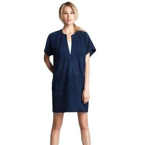 Vince Blue Leather Tunic Dress